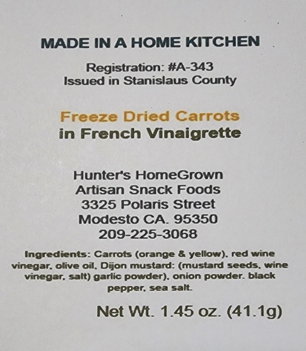 F/D Carrots with French Vinaigrette Dressing  1.45 oz.