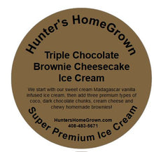 Triple Chocolate Cheesecake Ice Cream with Brownie & Dark Chocolate Chunks.